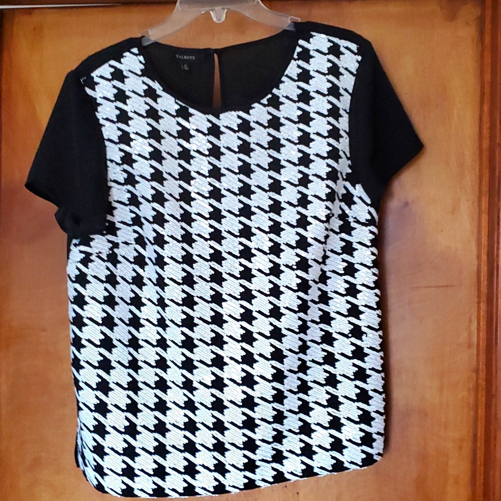 Women's Talbots Top With Sequence And Shear Are B… - image 1